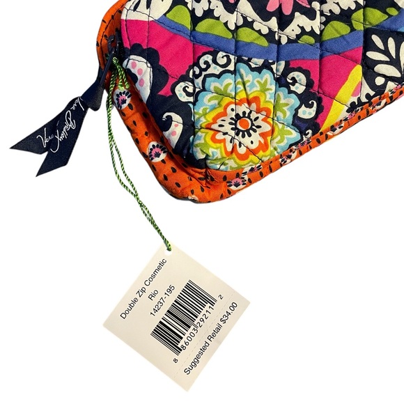 Vera Bradley Double Zip Cosmetic Bag Rio NWT Zip Pockets - Picture 3 of 4